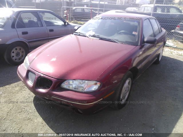 1G2NE52M6WM504367 - 1998 PONTIAC GRAND AM SE BURGUNDY photo 2