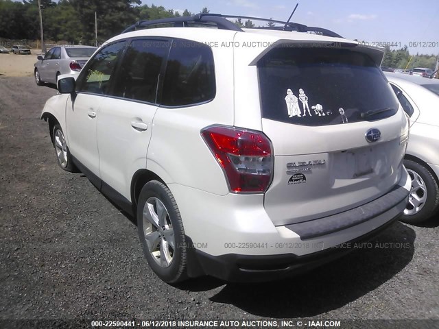 JF2SJAHC4EH457608 - 2014 SUBARU FORESTER 2.5I LIMITED WHITE photo 3