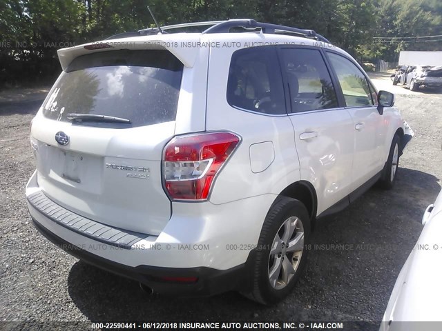 JF2SJAHC4EH457608 - 2014 SUBARU FORESTER 2.5I LIMITED WHITE photo 4