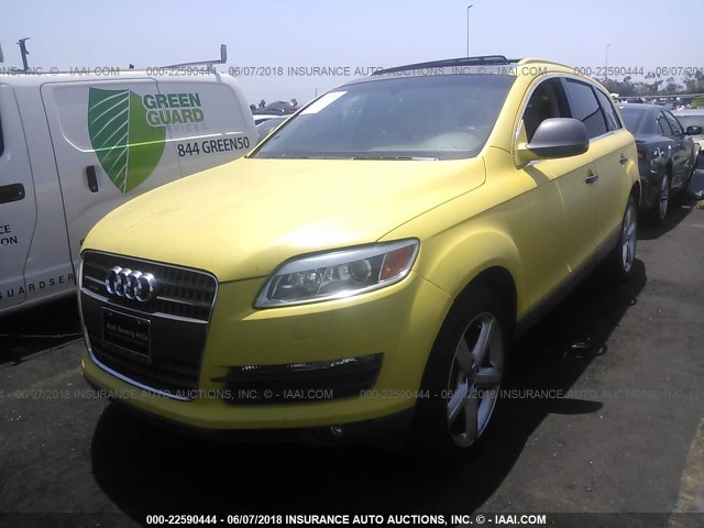 WA1AV74L27D030634 - 2007 AUDI Q7 4.2 QUATTRO YELLOW photo 2