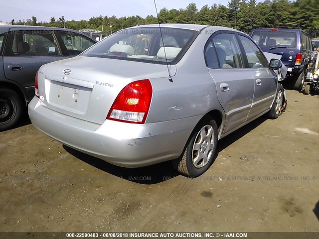 KMHDN45D53U578772 - 2003 HYUNDAI ELANTRA GLS/GT SILVER photo 4