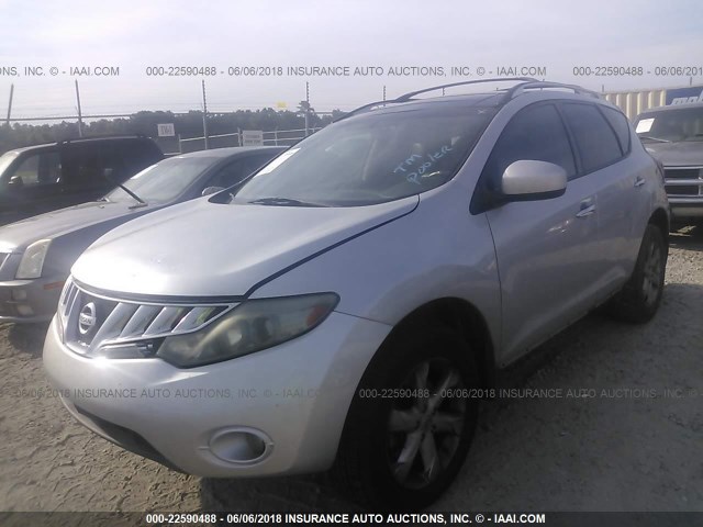 JN8AZ18UX9W107045 - 2009 NISSAN MURANO S/SL SILVER photo 2