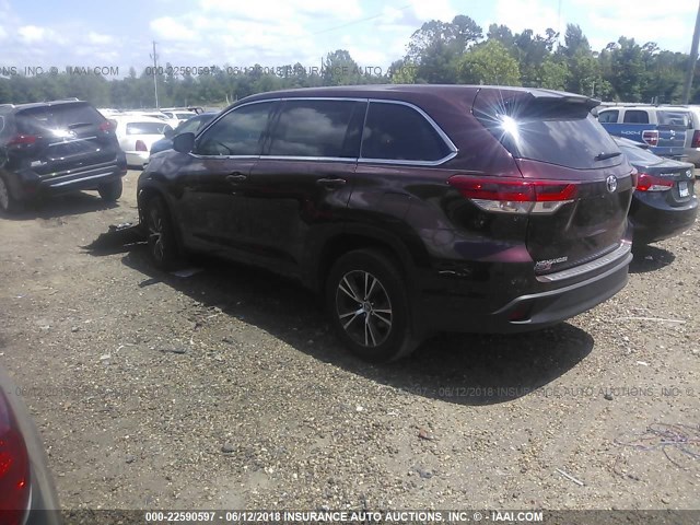 5TDZZRFH3HS222748 - 2017 TOYOTA HIGHLANDER LE/LE PLUS BURGUNDY photo 3