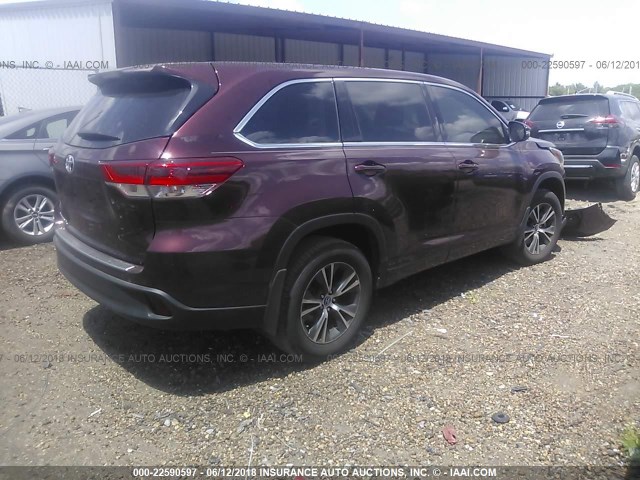 5TDZZRFH3HS222748 - 2017 TOYOTA HIGHLANDER LE/LE PLUS BURGUNDY photo 4