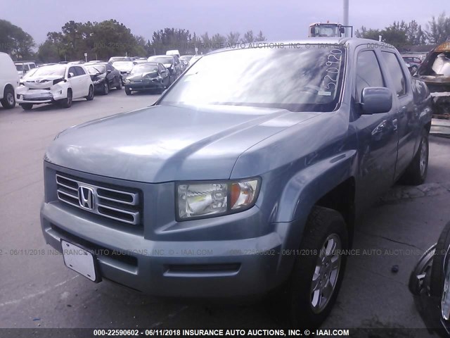 2HJYK16598H520920 - 2008 HONDA RIDGELINE RTL Light Blue photo 2