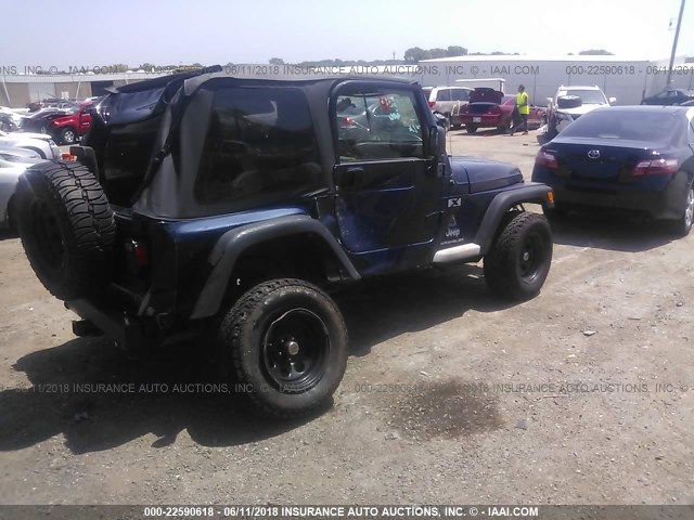 1J4FA39S76P726977 - 2006 JEEP WRANGLER X BLUE photo 4