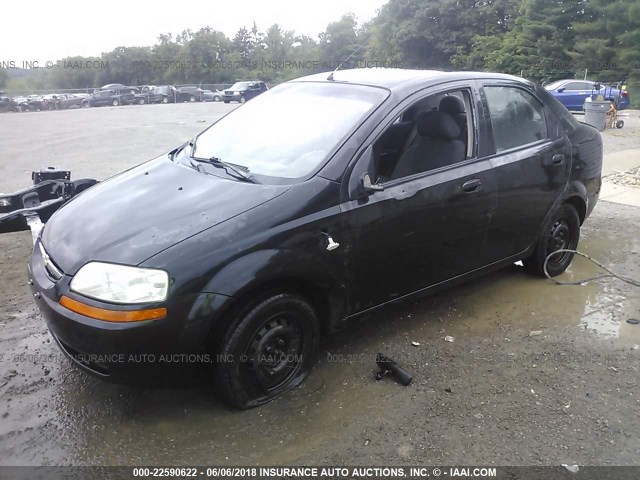 KL1TD56676B672782 - 2006 CHEVROLET AVEO LS BLACK photo 2