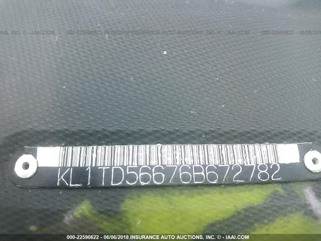 KL1TD56676B672782 - 2006 CHEVROLET AVEO LS BLACK photo 8