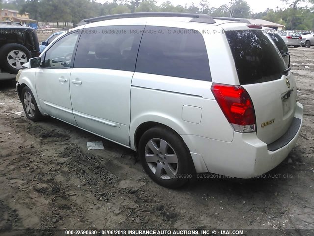 5N1BV28U35N112679 - 2005 NISSAN QUEST S/SE/SL WHITE photo 3