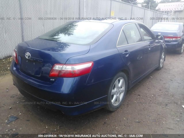 4T1BE46K88U248894 - 2008 TOYOTA CAMRY CE/LE/XLE/SE BLUE photo 4