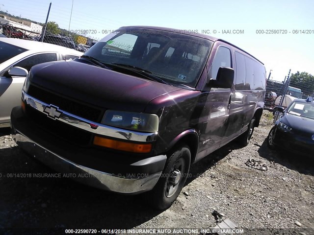 1GAHG39U331221542 - 2003 CHEVROLET EXPRESS G3500  PURPLE photo 2