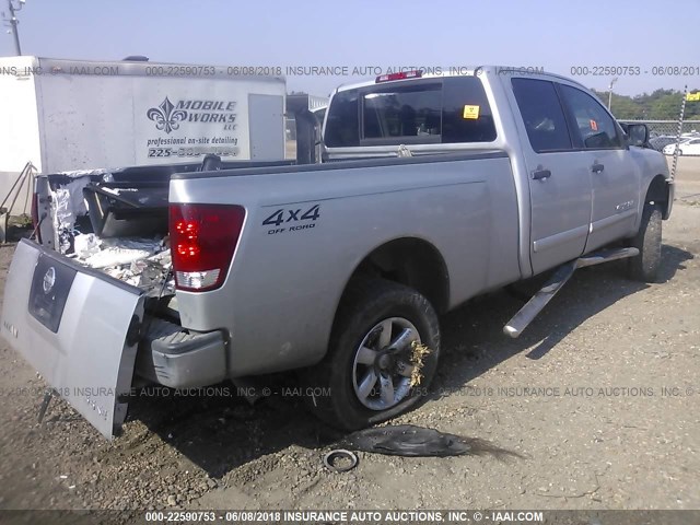 1N6AA07F28N348339 - 2008 NISSAN TITAN XE/SE/LE/PRO-4X SILVER photo 4