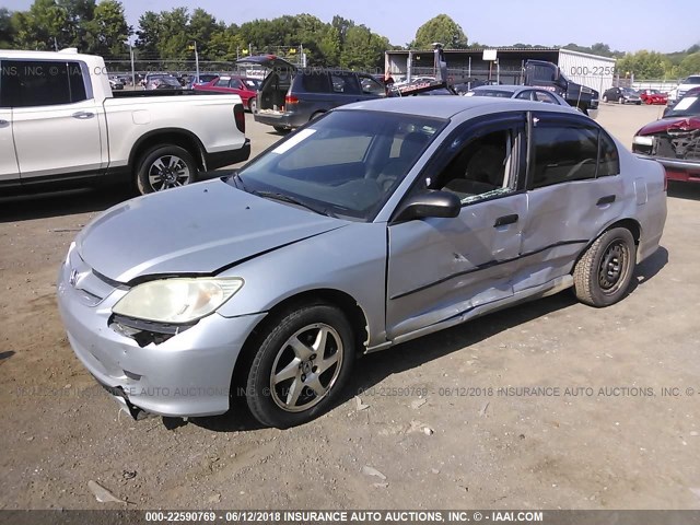 2HGES16344H574529 - 2004 HONDA CIVIC DX VP SILVER photo 2