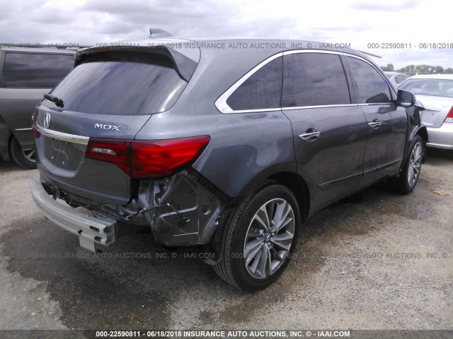 5FRYD3H54HB005383 - 2017 ACURA MDX TECHNOLOGY GRAY photo 4