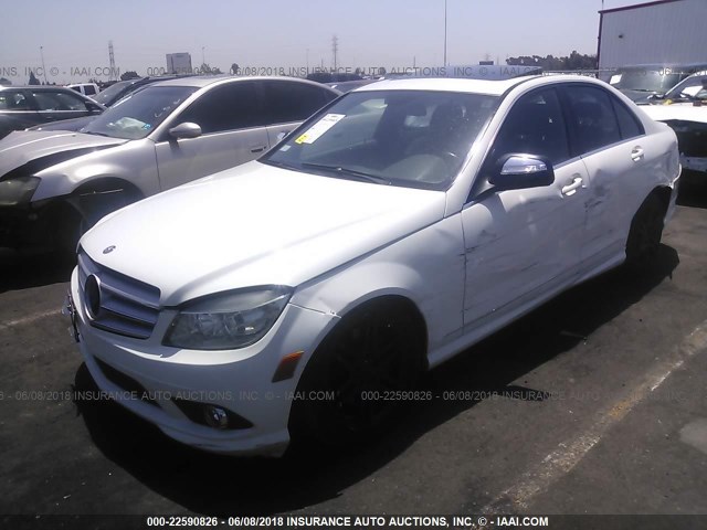 WDDGF56X38R026734 - 2008 MERCEDES-BENZ C 350 WHITE photo 2