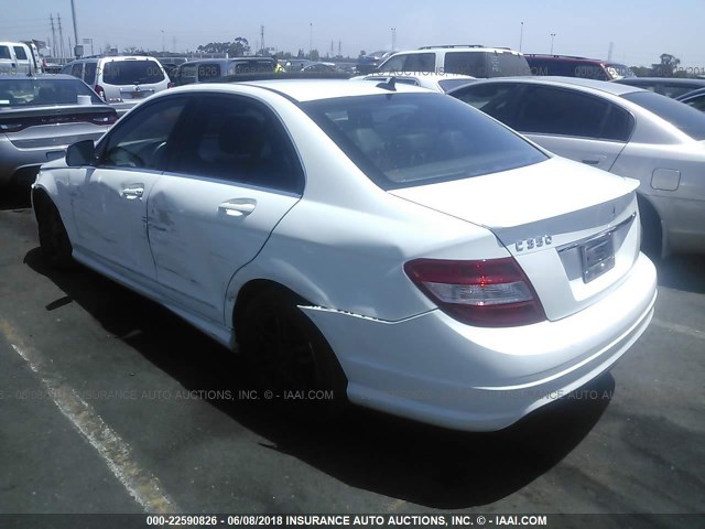 WDDGF56X38R026734 - 2008 MERCEDES-BENZ C 350 WHITE photo 3