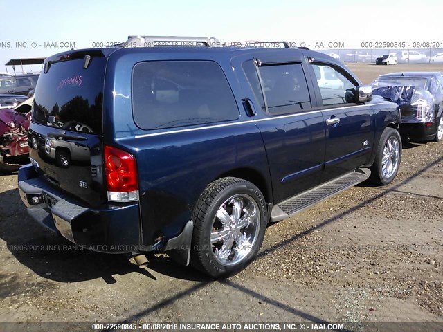 5N1AA08A76N728596 - 2006 NISSAN ARMADA SE/LE Dark Blue photo 4