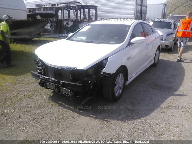 KMHEC4A42CA043349 - 2012 HYUNDAI SONATA HYBRID WHITE photo 2