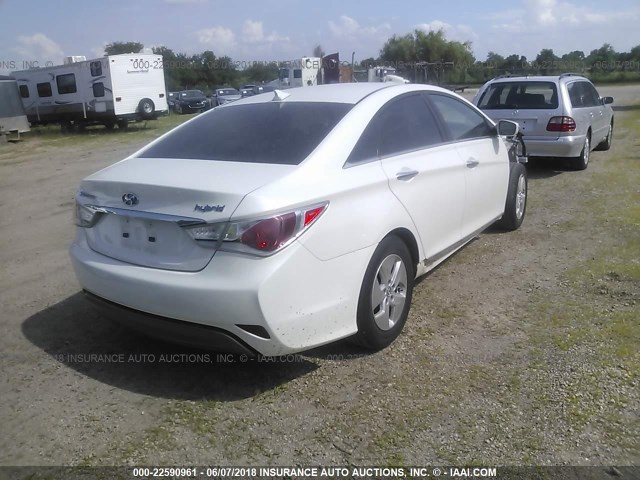 KMHEC4A42CA043349 - 2012 HYUNDAI SONATA HYBRID WHITE photo 4