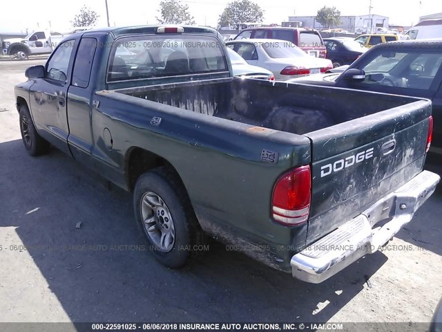 1B7GL22NX1S298542 - 2001 DODGE DAKOTA GREEN photo 3