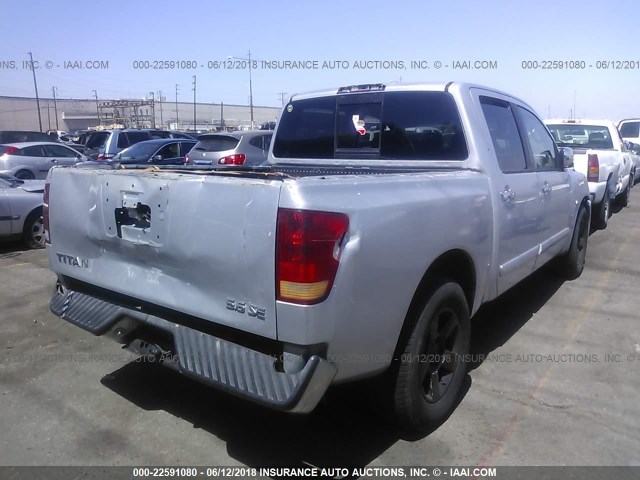 1N6AA07A64N514263 - 2004 NISSAN TITAN XE/SE/LE SILVER photo 4