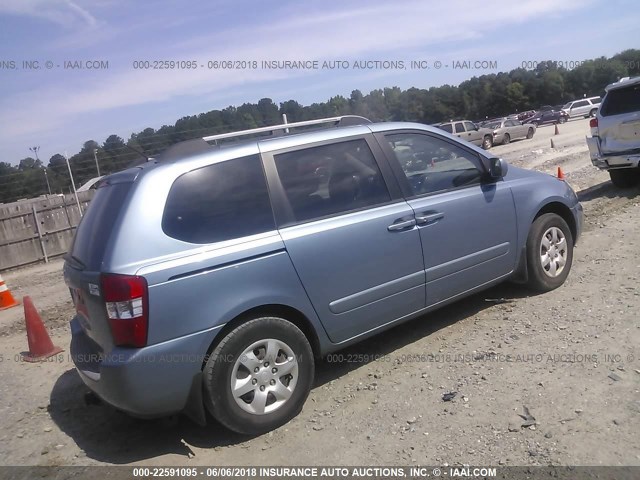 KNDMB133X76139325 - 2007 KIA SEDONA EX/LX BLUE photo 4