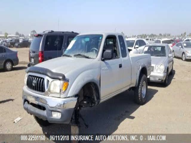 5TEWN72N61Z845319 - 2001 TOYOTA TACOMA XTRACAB SILVER photo 2