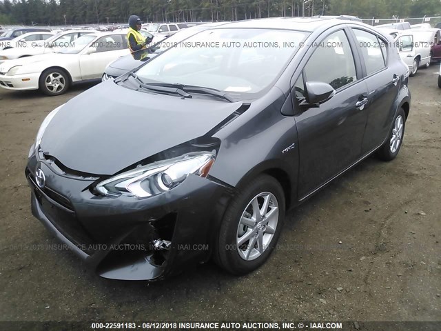 JTDKDTB34F1114818 - 2015 TOYOTA PRIUS C GRAY photo 2