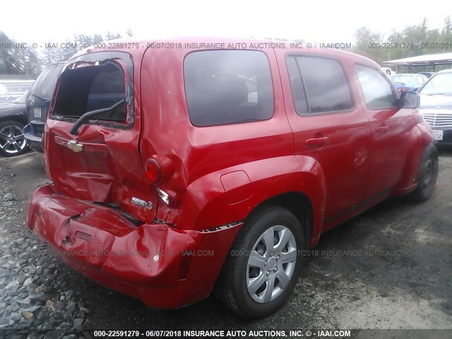3GNCA13B09S634127 - 2009 CHEVROLET HHR LS RED photo 4
