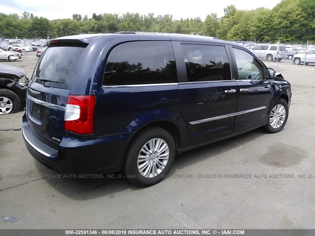 2C4RC1GGXCR216875 - 2012 CHRYSLER TOWN & COUNTRY LIMITED BLUE photo 4