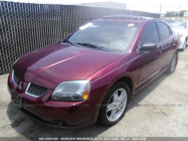 4A3AB76S64E118916 - 2004 MITSUBISHI GALANT GTS MAROON photo 2