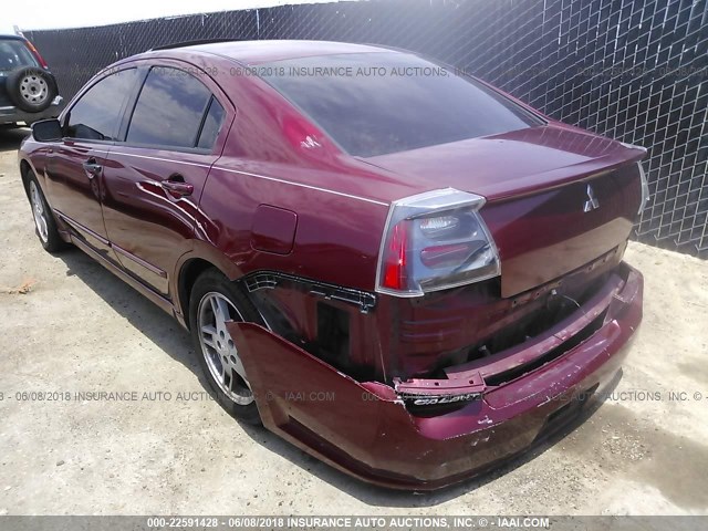 4A3AB76S64E118916 - 2004 MITSUBISHI GALANT GTS MAROON photo 3