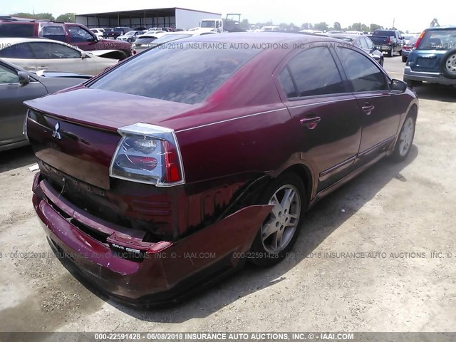 4A3AB76S64E118916 - 2004 MITSUBISHI GALANT GTS MAROON photo 4