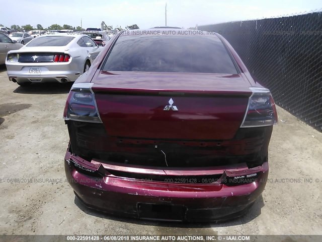 4A3AB76S64E118916 - 2004 MITSUBISHI GALANT GTS MAROON photo 6