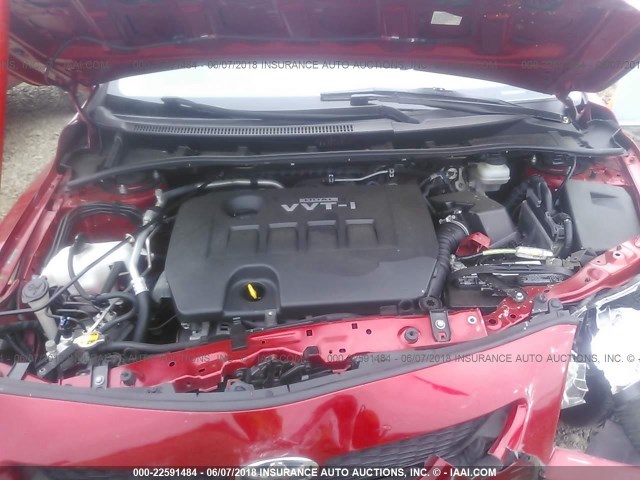 JTDBL40E29J036797 - 2009 TOYOTA COROLLA LE/XLE RED photo 10