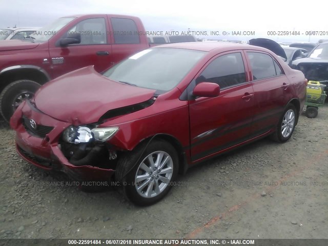 JTDBL40E29J036797 - 2009 TOYOTA COROLLA LE/XLE RED photo 2