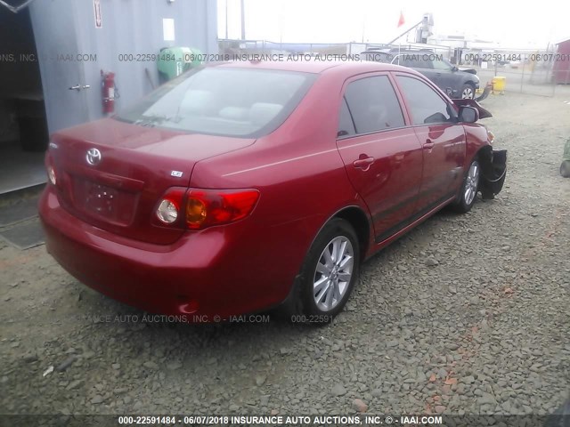 JTDBL40E29J036797 - 2009 TOYOTA COROLLA LE/XLE RED photo 4