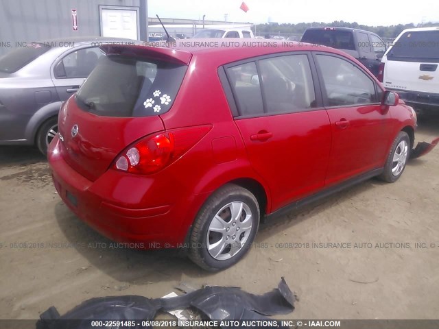 3N1BC13EX9L471153 - 2009 NISSAN VERSA S/SL RED photo 4