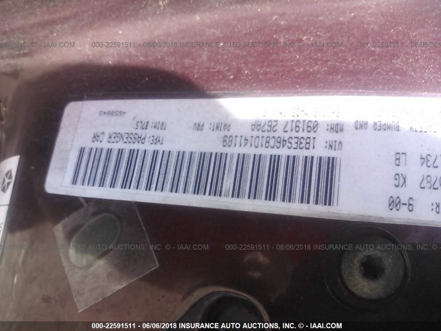 1B3ES46C81D141189 - 2001 DODGE NEON SE/ES BURGUNDY photo 9