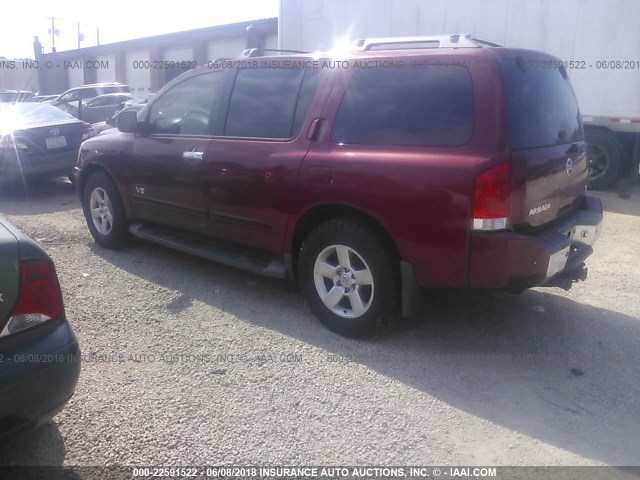 5N1BA08A27N713770 - 2007 NISSAN ARMADA SE/LE RED photo 3