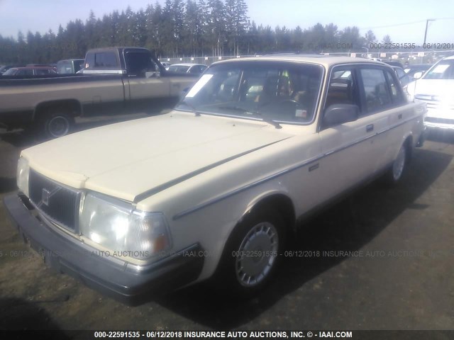 YV1AX8848K1368231 - 1989 VOLVO 244 DL/GL CREAM photo 2