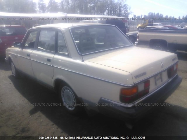 YV1AX8848K1368231 - 1989 VOLVO 244 DL/GL CREAM photo 3