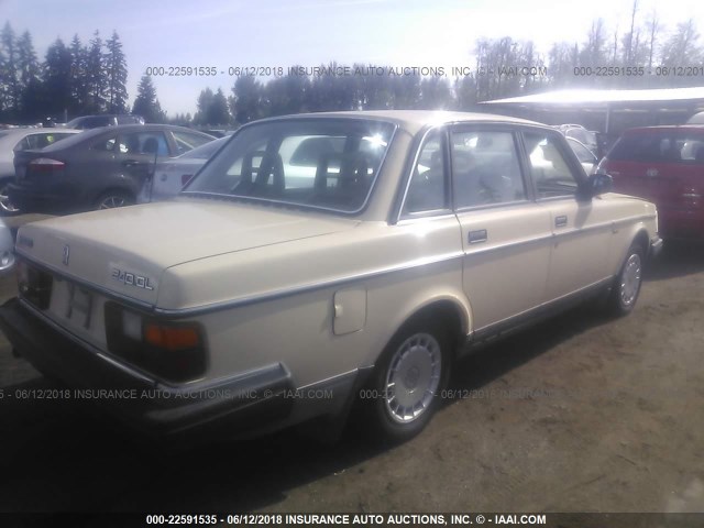 YV1AX8848K1368231 - 1989 VOLVO 244 DL/GL CREAM photo 4