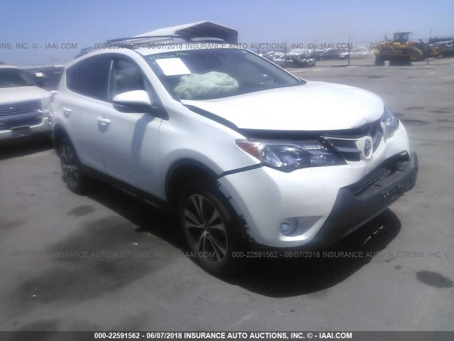 2T3YFREV8FW172484 - 2015 TOYOTA RAV4 LIMITED WHITE photo 1