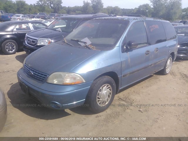 2FMZA51462BB01401 - 2002 FORD WINDSTAR LX BLUE photo 2