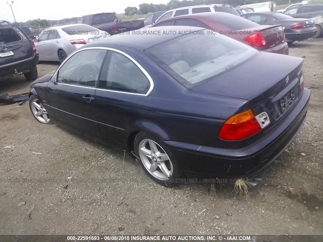WBABN33481JW50455 - 2001 BMW 325 CI Dark Blue photo 3