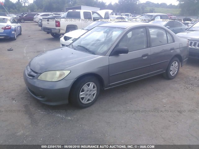 1HGES16365L005024 - 2005 HONDA CIVIC DX VP GRAY photo 2