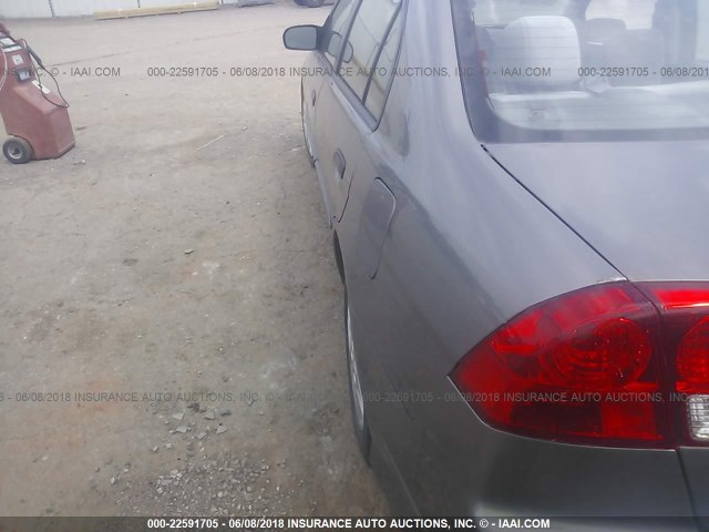 1HGES16365L005024 - 2005 HONDA CIVIC DX VP GRAY photo 6