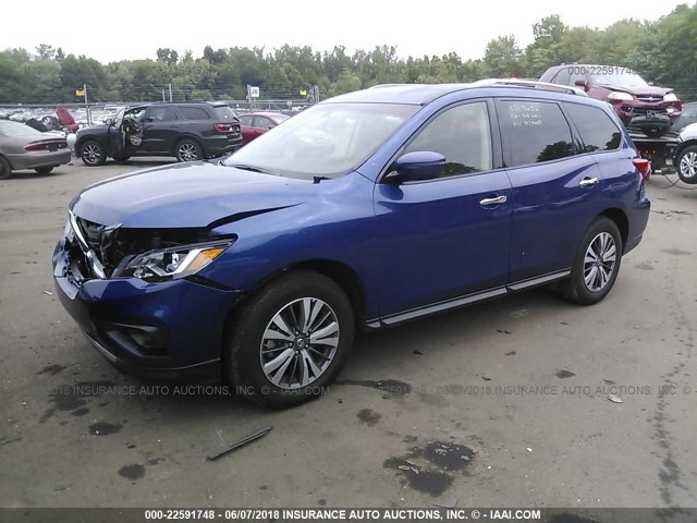 5N1DR2MN6JC606469 - 2018 NISSAN PATHFINDER S/SV/SL/PLATINUM BLUE photo 2