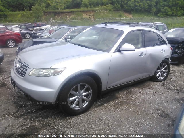 JNRAS08W77X206280 - 2007 INFINITI FX35 SILVER photo 2